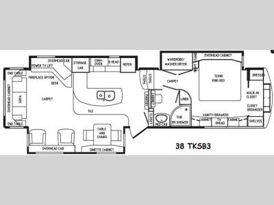 Floorplan - 2016 DRV Luxury Suites Mobile Suites 38 TKSB3