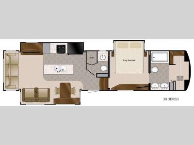 Floorplan - 2016 DRV Luxury Suites Mobile Suites 39 DBRS3