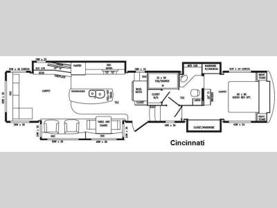 Floorplan - 2016 DRV Luxury Suites Mobile Suites 43 Cincinnati