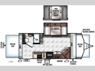 Floorplan - 2016 Forest River RV Rockwood Roo 21BD