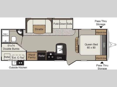 Floorplan - 2016 Keystone RV Passport 2670BH Grand Touring