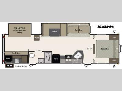 Floorplan - 2016 Keystone RV Summerland 3030BHGS