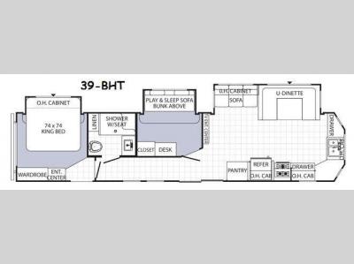 Floorplan - 2015 Palomino Puma Destination 39-BHT