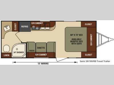 Floorplan - 2016 Venture RV Sonic SN190VRB