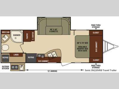 Floorplan - 2016 Venture RV Sonic SN220VRB