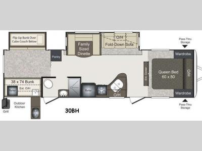 Floorplan - 2016 Keystone RV Laredo LHT 30BH