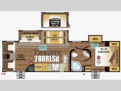 Floorplan - 2016 Outdoors RV Black Stone 280RLSB