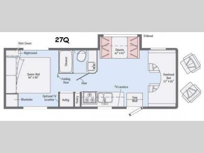 Floorplan - 2016 Winnebago Minnie Winnie 27Q