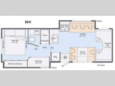 Floorplan - 2016 Winnebago Minnie Winnie 31H