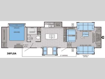 Floorplan - 2016 Jayco Pinnacle 38FLSA