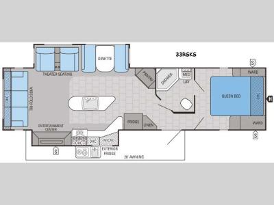 Floorplan - 2016 Jayco White Hawk 33RSKS