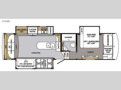 Floorplan - 2016 Forest River RV Cardinal 3250RL