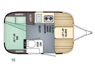 Floorplan - 2016 Airstream RV Sport 16