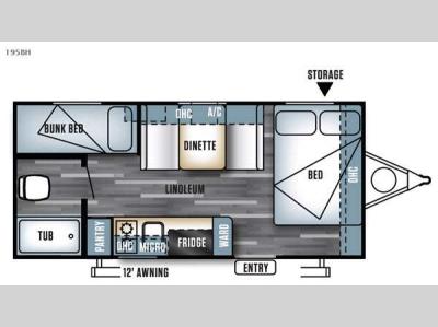 Floorplan - 2016 Forest River RV Salem Cruise Lite FS 195BH