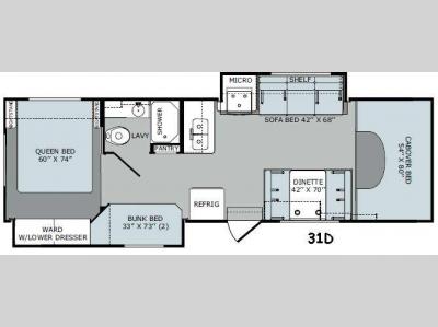 Floorplan - 2016 Holiday Rambler Augusta LX 31D