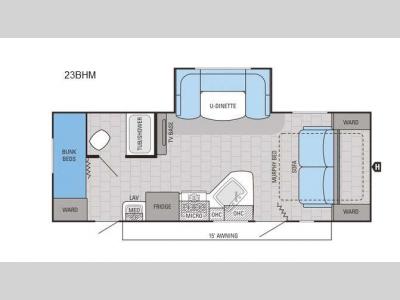 Floorplan - 2016 Jayco Jay Feather 23BHM