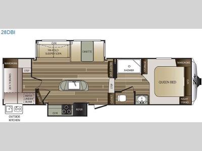 Floorplan - 2016 Keystone RV Cougar X-Lite 28DBI
