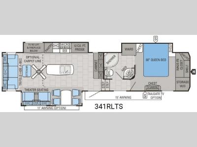 Floorplan - 2016 Jayco North Point 341RLTS