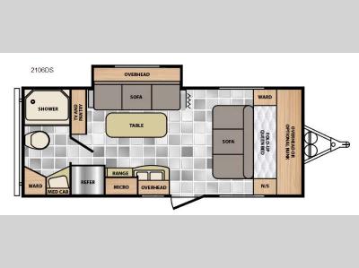 Floorplan - 2016 Winnebago Industries Towables Micro Minnie 2106DS
