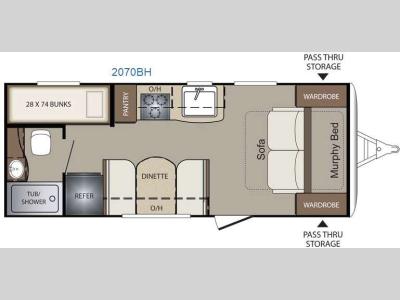 Floorplan - 2016 Keystone RV Bullet Crossfire 2070BH