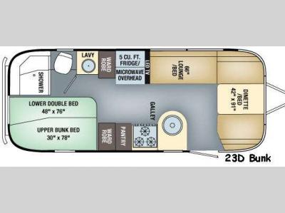 Floorplan - 2016 Airstream RV Flying Cloud 23D Bunk