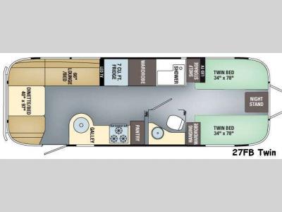 Floorplan - 2016 Airstream RV Flying Cloud 27FB Twin