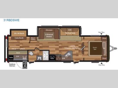 Floorplan - 2016 Keystone RV Hideout 31RBDSWE