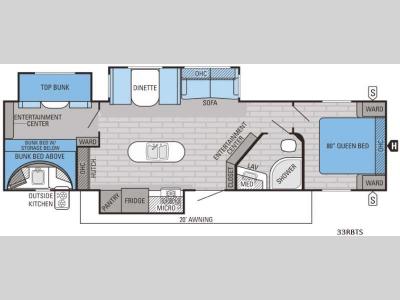 Floorplan - 2016 Jayco Jay Flight 33RBTS