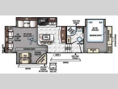 Floorplan - 2016 Forest River RV Flagstaff Classic Super Lite 8529IKBS