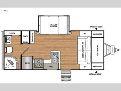 Floorplan - 2016 Forest River RV Vibe Extreme Lite 21FBS