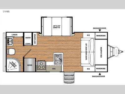 Floorplan - 2016 Forest River RV Vibe Extreme Lite 21FBS