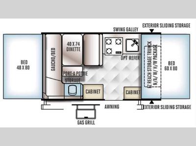 Floorplan - 2016 Forest River RV Rockwood Extreme Sports 1910ESP