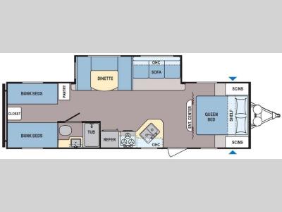 Floorplan - 2016 Dutchmen RV Coleman Lantern Series 295QB