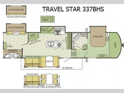 Floorplan - 2016 Starcraft Travel Star 337BHS