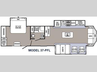 Floorplan - 2016 Palomino Puma Destination 37-PFL