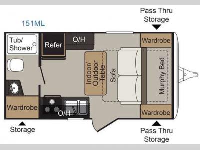 Floorplan - 2016 Keystone RV Passport 151ML Express