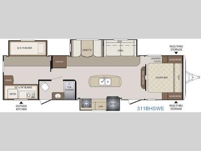 Floorplan - 2016 Keystone RV Bullet 311BHSWE