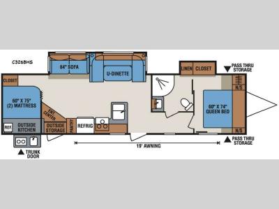 Floorplan - 2016 KZ Spree Connect C326BHS