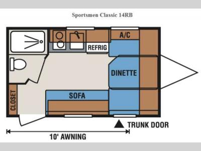 Floorplan - 2017 KZ Sportsmen Classic 14RB