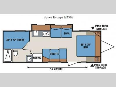 Floorplan - 2017 KZ Spree Escape E250S