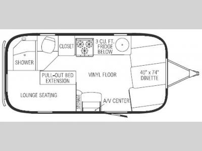 Floorplan - 2007 Airstream RV Bambi 19 Bambi - 75th Anniversary Edition