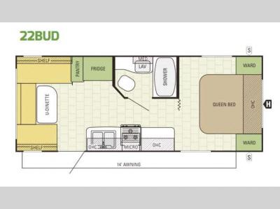 Floorplan - 2017 Starcraft Launch Ultra Lite 22BUD