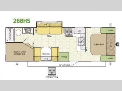 Floorplan - 2017 Starcraft Launch Ultra Lite 26BHS
