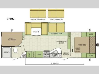 Floorplan - 2017 Starcraft Launch Ultra Lite 27BHU