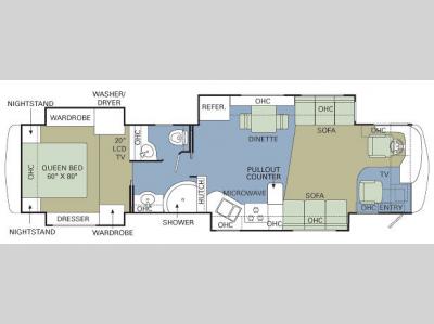Floorplan - 2007 Holiday Rambler Endeavor 40 PRQ