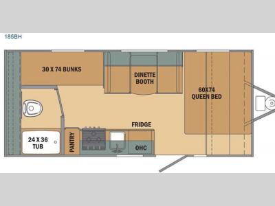 Floorplan - 2017 Shasta RVs Flyte 185BH