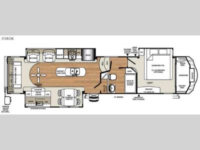Floorplan - 2017 Forest River RV Sandpiper 35ROK