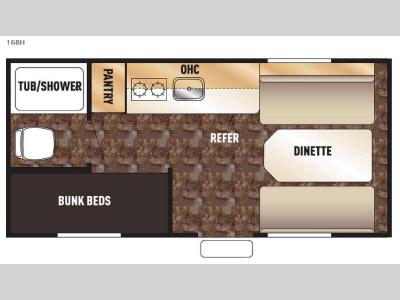 Floorplan - 2017 Forest River RV Cherokee Wolf Pup 16BH