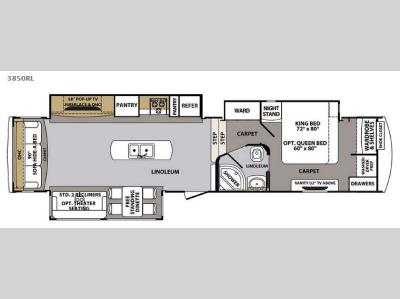 Floorplan - 2017 Forest River RV Cardinal 3850RL