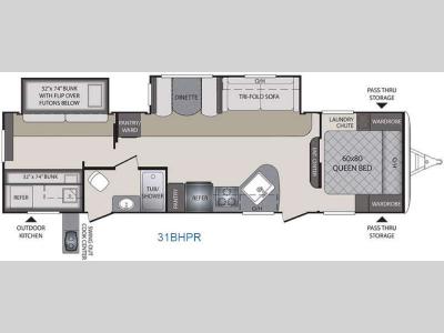 Floorplan - 2017 Keystone RV Premier Ultra Lite 31BHPR